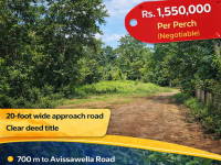 Prime 29 Perch Land for Sale in Brandiyawatta, Wellampitiya